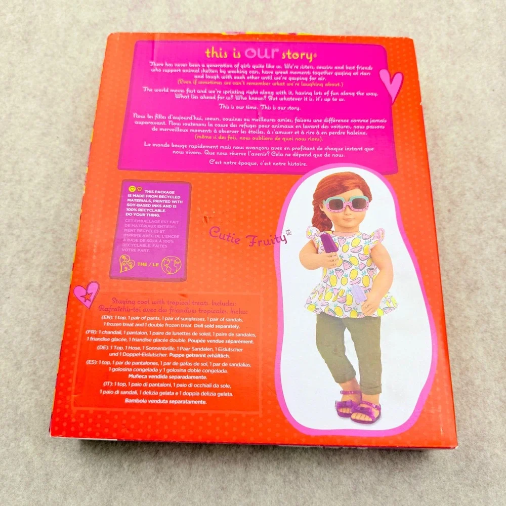 Our Generation Cutie Fruity 18in Doll Outfit Set Fruit Print Top Pants BD30373Z